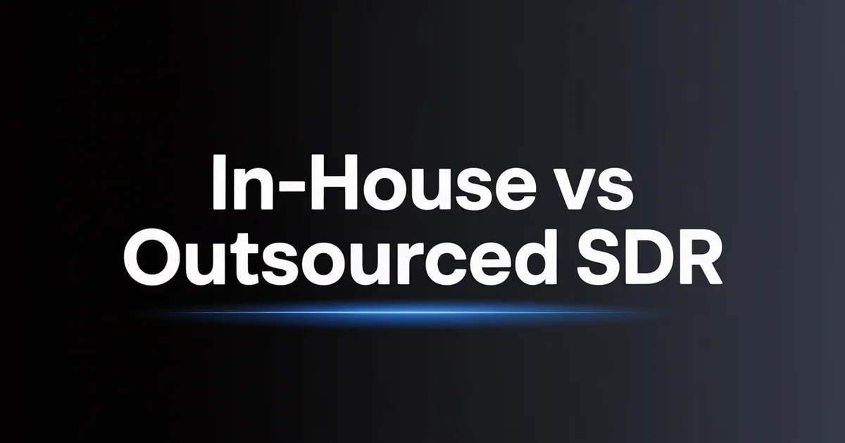 In-House SDR vs Outsourced SDR: The Full Cost & Performance Comparison