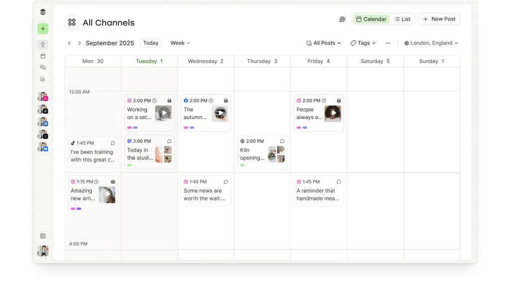 Buffer dashboard interface